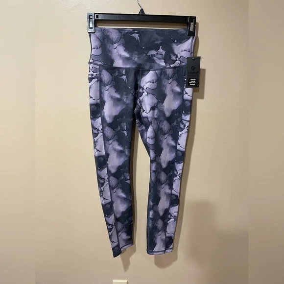 Leg End ladies high-waist leggings ~ NWT ~ Size Medium (7/8) ~ Black/purple - Picture 1 of 6